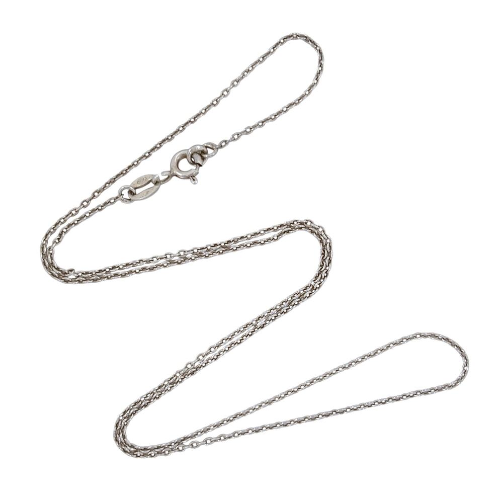 Estate Sterling Silver 925 1.2mm Cable Link Chain Necklace 16"